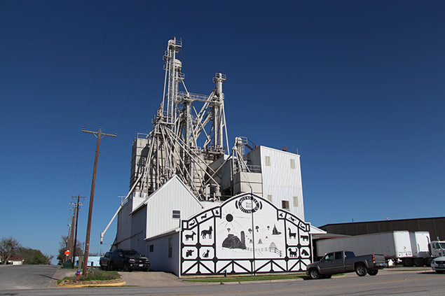 The Muenster Milling mill on Main St. in Muenster, Texas