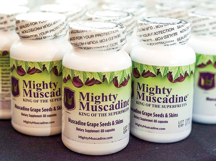 Nutritional supplements made in part with the Phillips’ muscadines