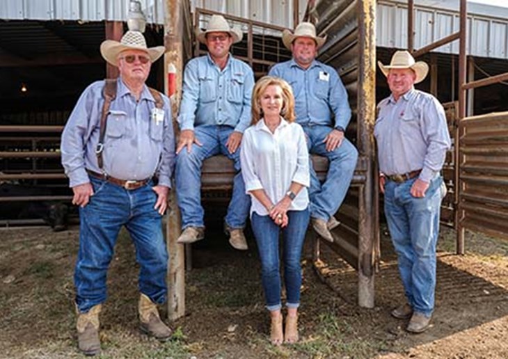 photo of the Fritsch family at their operation in Central Texas