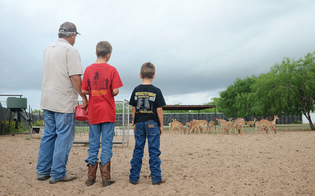 Ranch foreman Lynn Collard and family