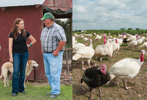 Lyndi Sander, Jim Richardson and free-range turkeys