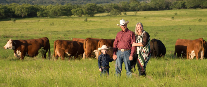 The Worrells and cows on their ranch