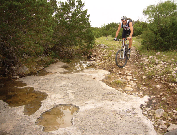 Mountain biker on limestone