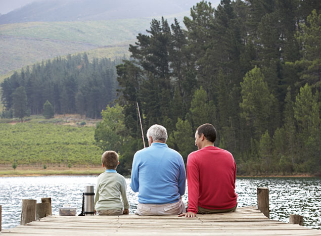 A family fishing