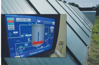 Computer screen and solar panels