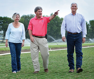 The Doguets show Walt Franklin a research field.