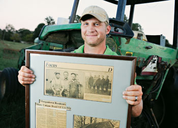 Ben Morgan with an old family newspaper article