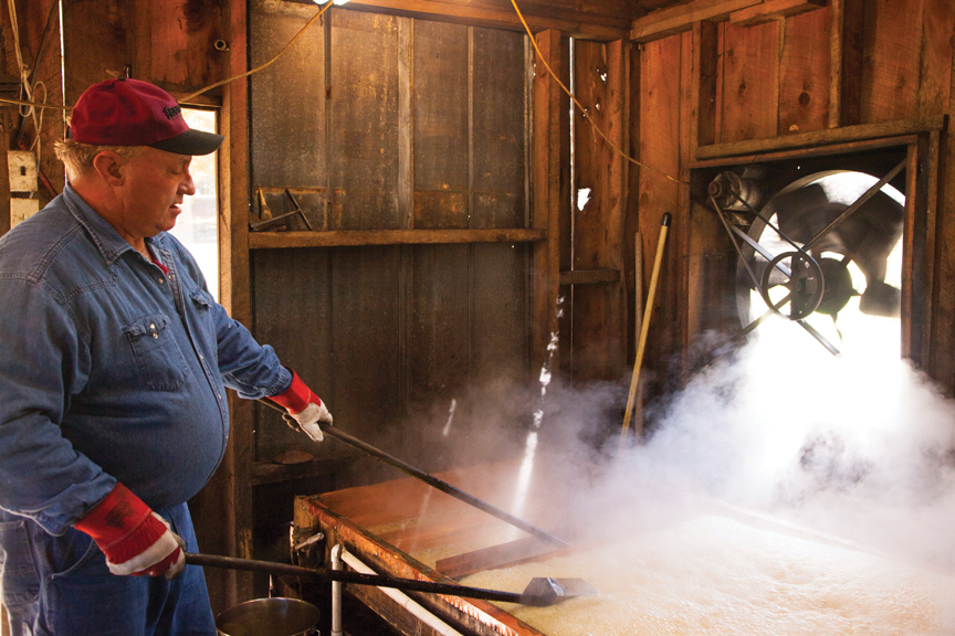 Terry cooks down the sorghum