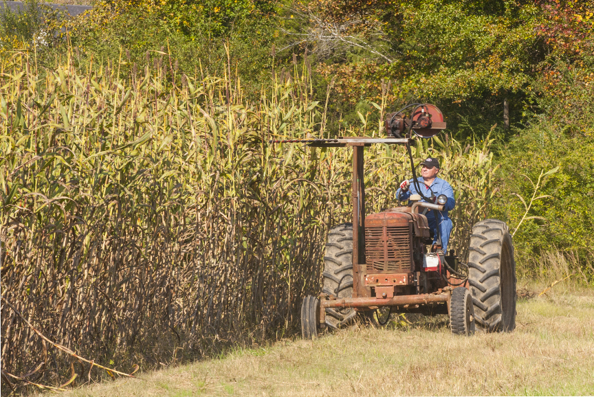 Terry drives a tractor