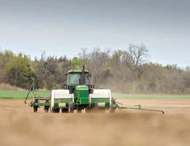 Farm equipment in field