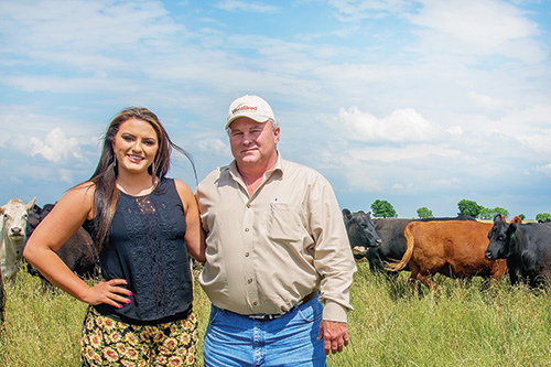 Doyle Doskocil and daughter Caitlen on the family ranch