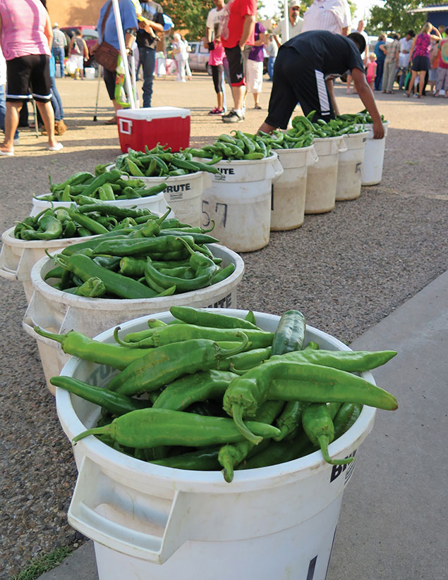 Bushels of long green chile