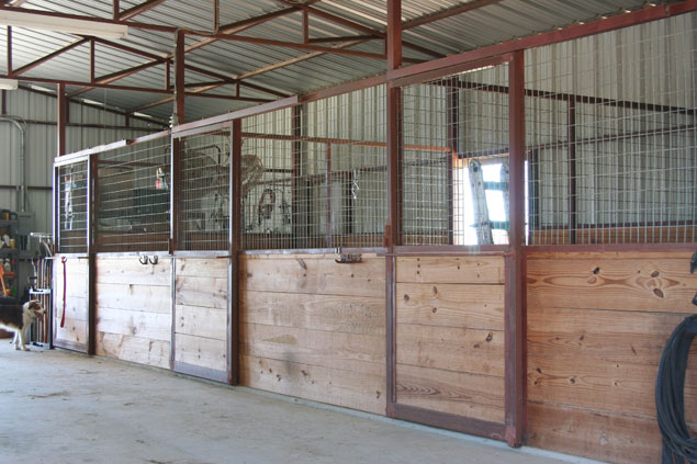 Horse stalls adjacent to the Phillips' living space