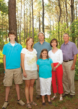 The Young family in the forest