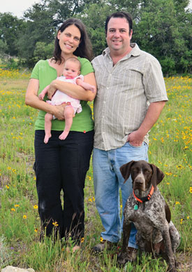 The Farbstein/Gregerman family and their dog, Hans