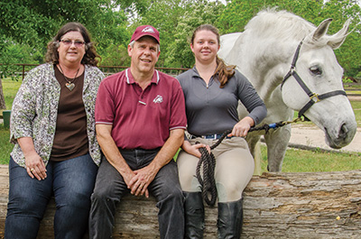 Kim and Dale Cox with daughter Katie and horse Twilight