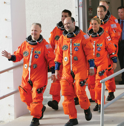 Col. Doug Hurley and fellow crew members