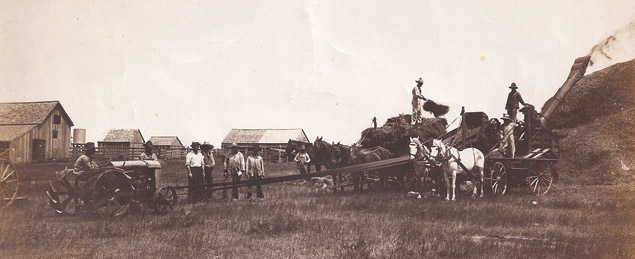 threshing oats on the Prescher farm near Clifton, TX - 1930s