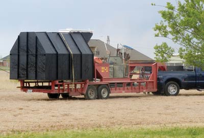 Prefabricated in-ground storm shelter being delivered