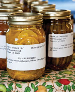 Jars of squash pickles