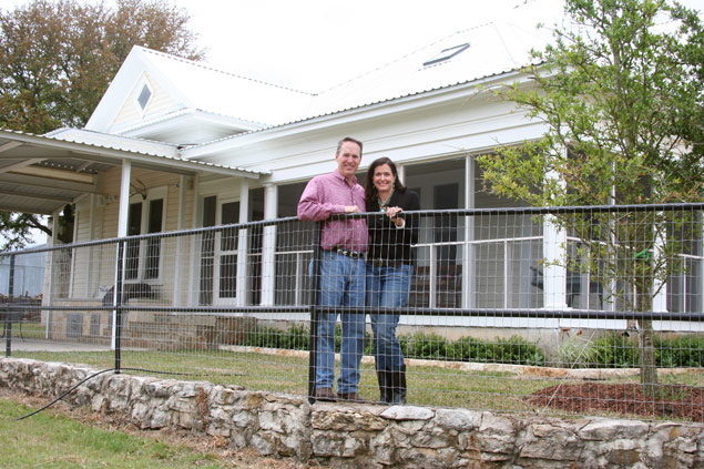 After view: the Gardners in front of the porch