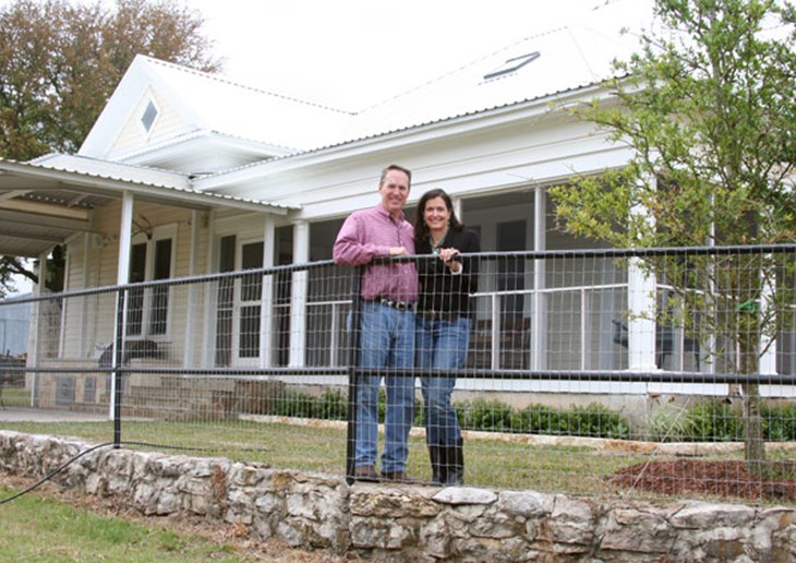 After view: the Gardners in front of the porch