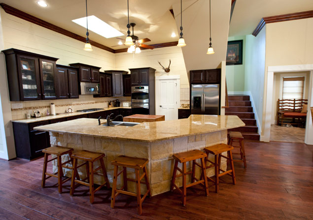 After view: butcher's block in kitchen