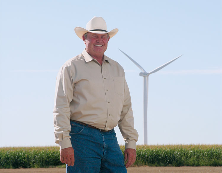 Mike McLain with turbine