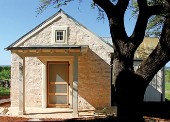 Detached kitchen and springhouse