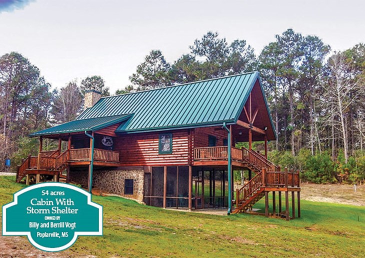 Cabin with storm shelter