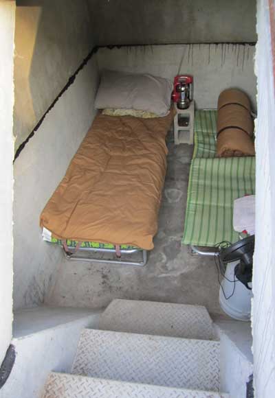 Inside view of storm shelter