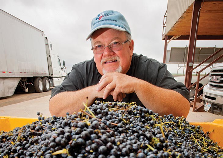 Jet Wilmeth with grapes