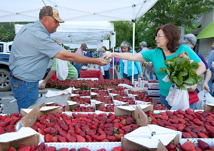 Eric Morrow sets up for Farmer's Market