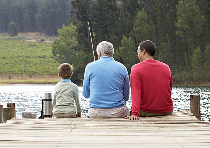 A family fishing