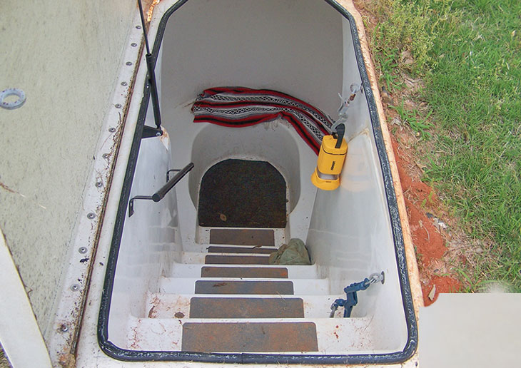 Inside view of storm shelter