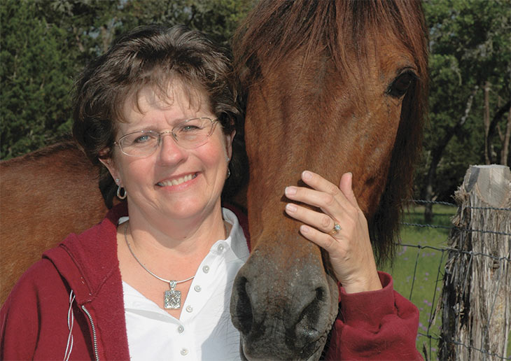 Karen Thomas and adopted horse Paulina