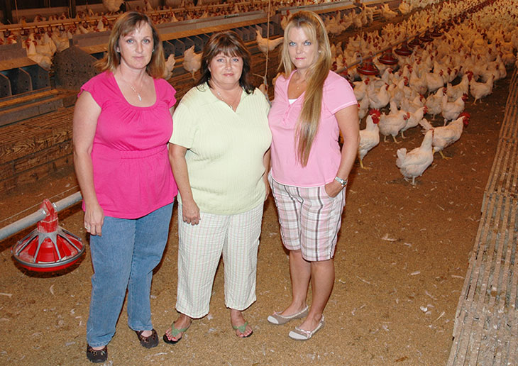 The Caskey women and their chickens