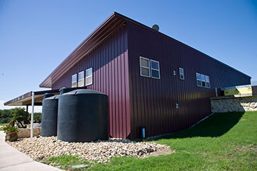 Cisterns outside the winery