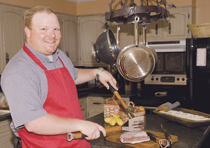 Chef Rob Taylor in kitchen