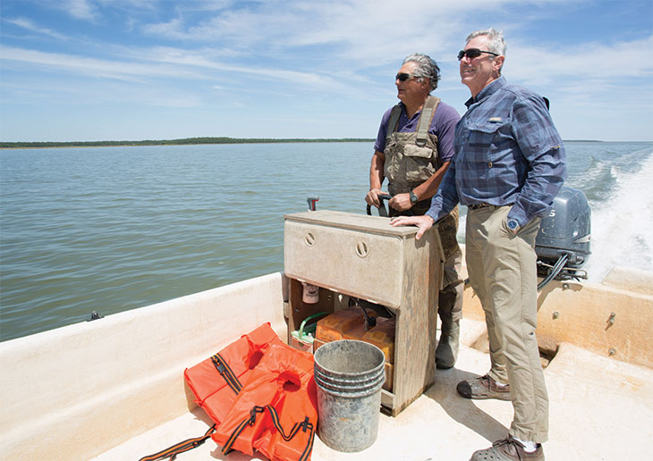 Dr. John Webster on his boat