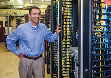 Peter in cable room