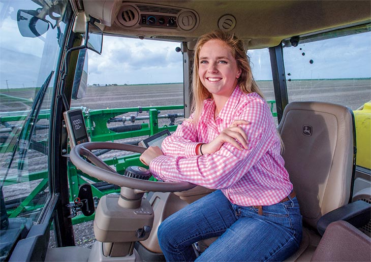 Blake inside tractor