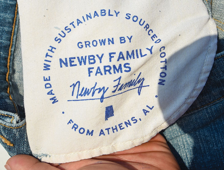 An inside pocket ready &quot;Newby Family Farms&quot;