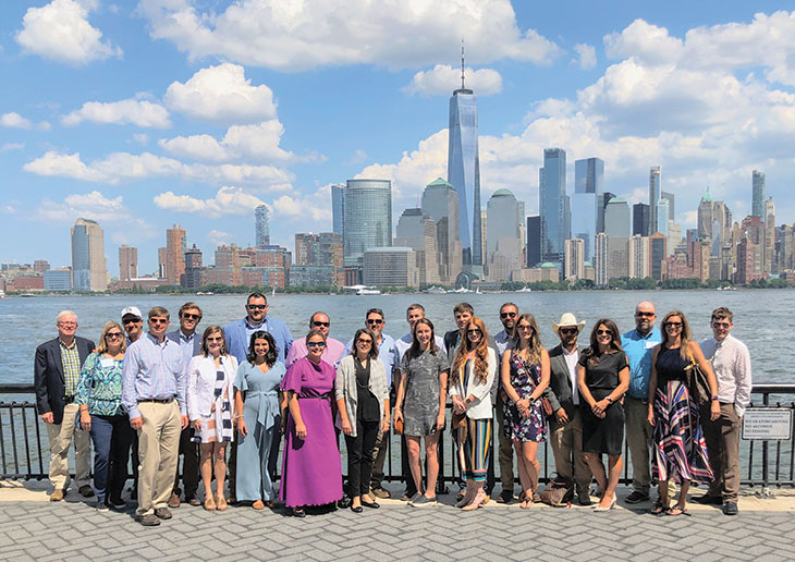 Farm Credit Fly-In attendees in front of the Washington, D.C. skyline