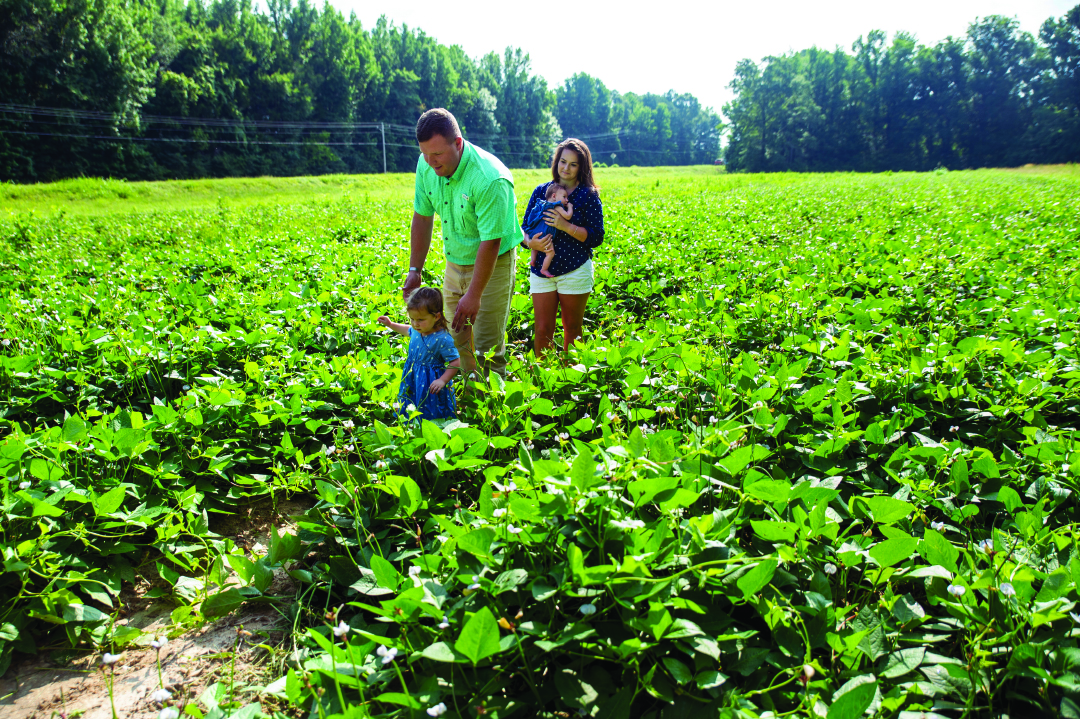 Family in field