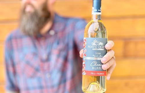 photo of a bottle of Noisy Water Winery's chenin blanc